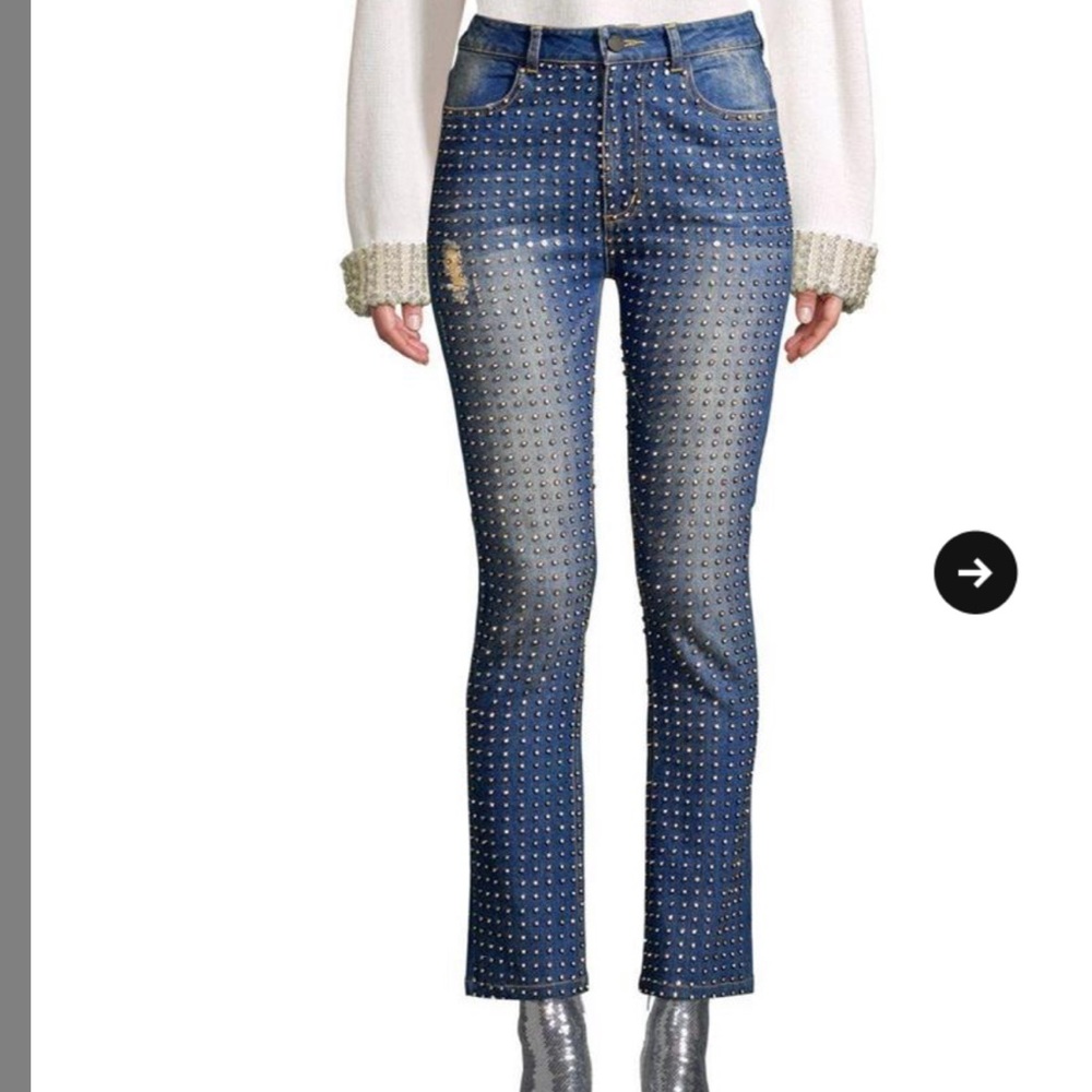 Alice + Olivia fabrice Crystal Denim Jeans NWT
